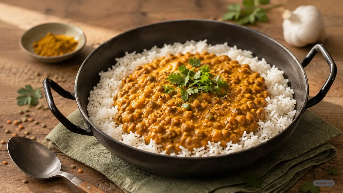 Linsen-Curry mit Spinat
