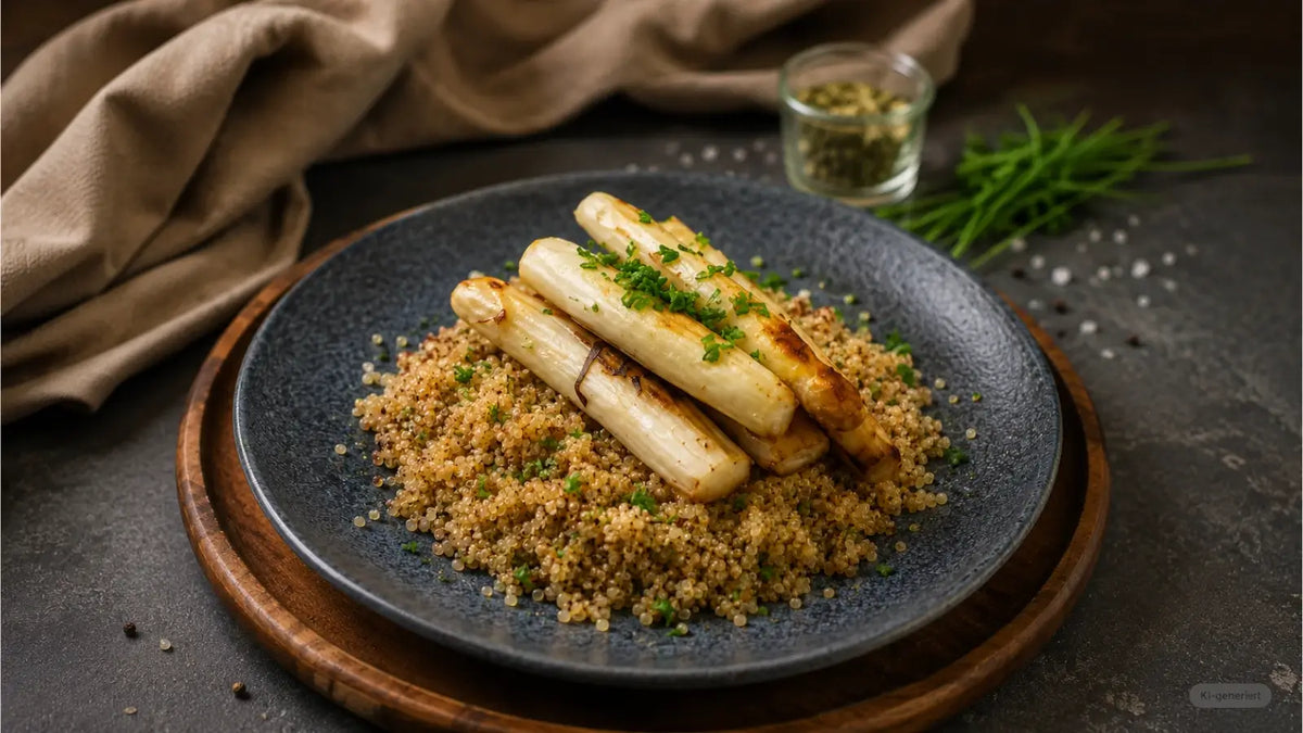 Spargel mit Kräuterquinoa