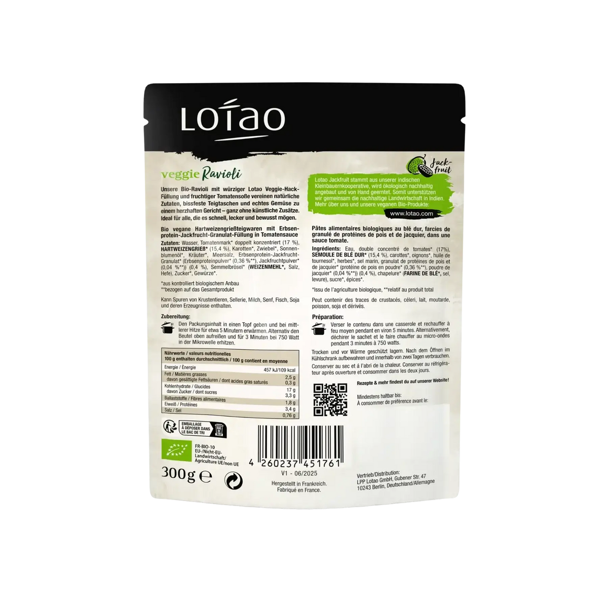 Lotao Veggie Ravioli