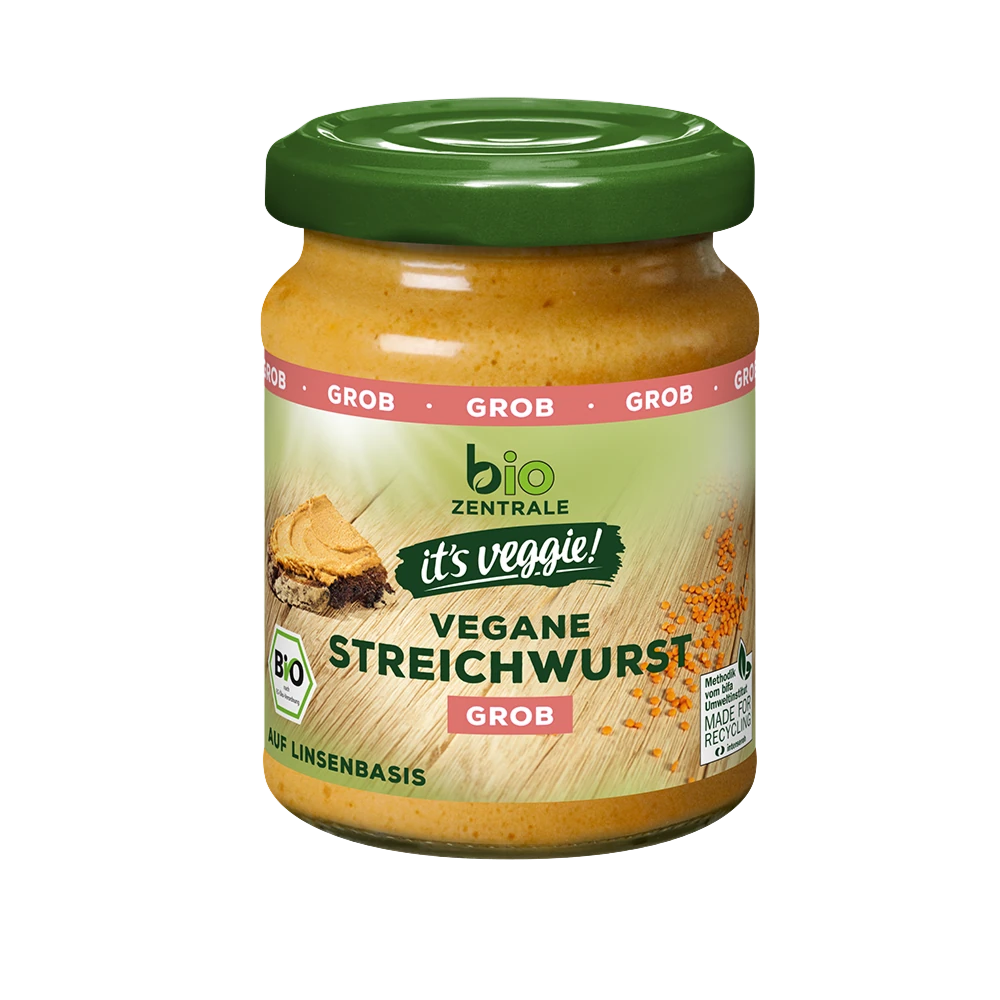 biozentrale vegane Streichwurst auf Linsenbasis mit Räuchertofu