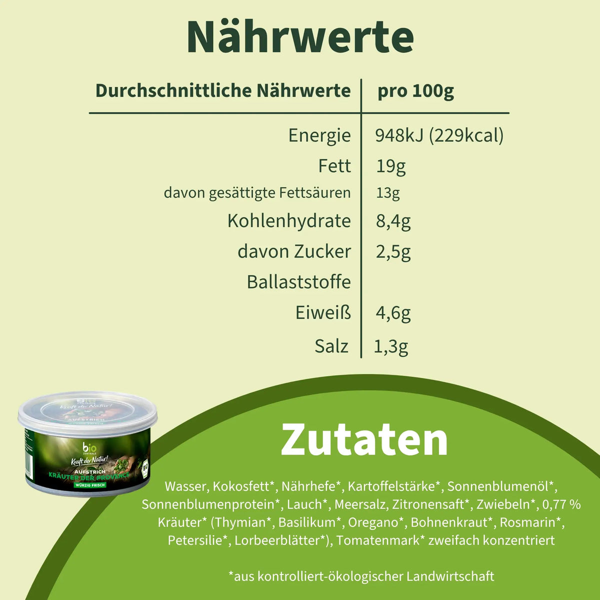 biozentrale Aufstrich Kräuter der Provence
