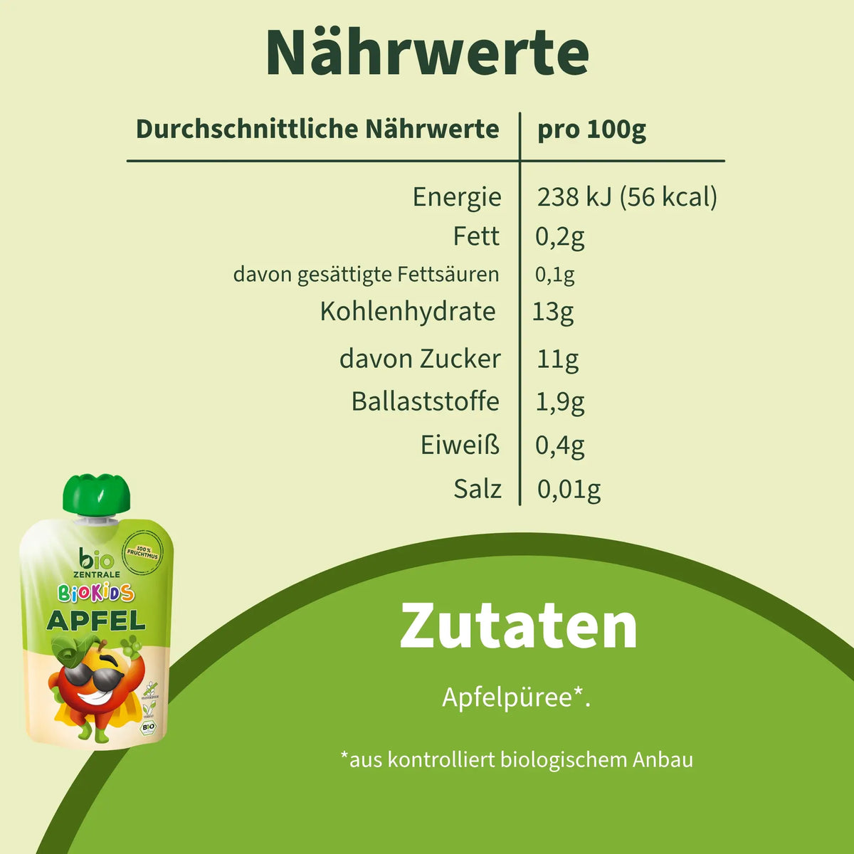 biozentrale BioKids Quetschie Apfel