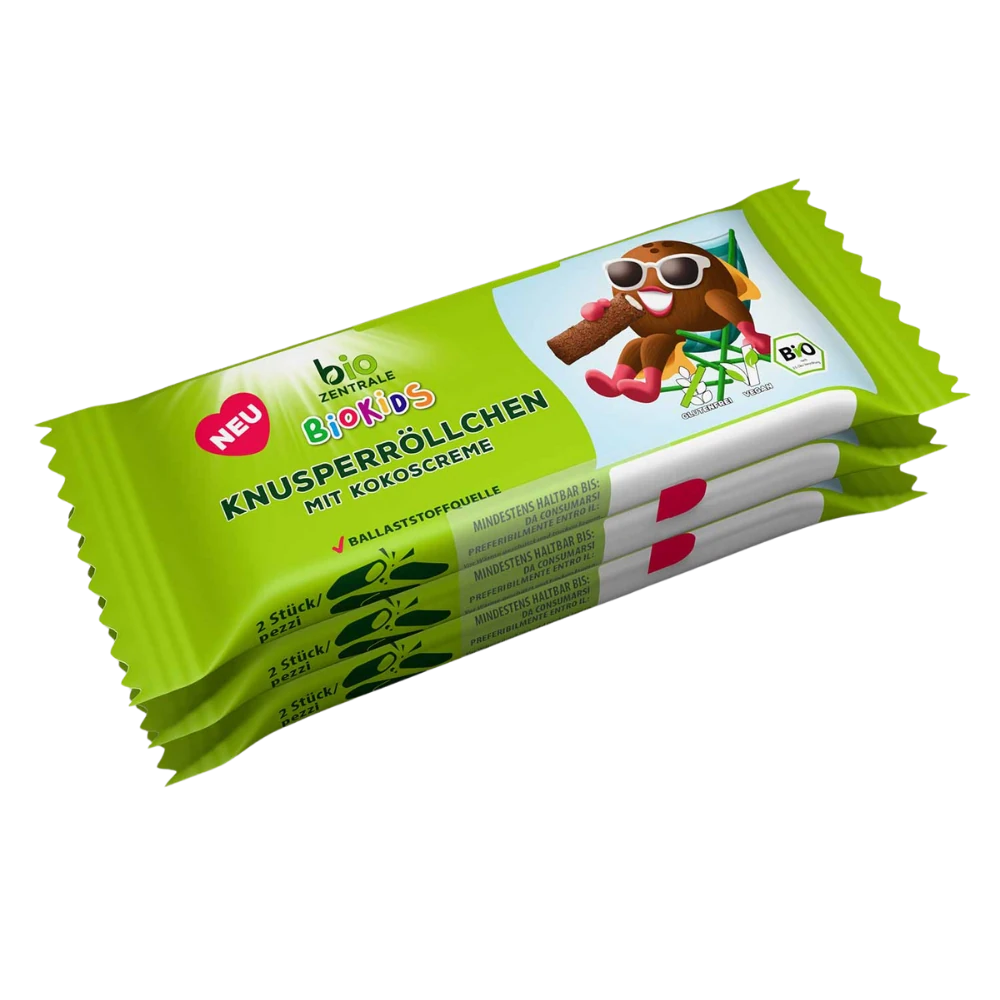 biozentrale BioKids Knusperröllchen mit Kokoscreme