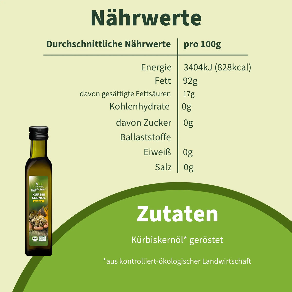biozentrale Kürbiskernöl 250 ml