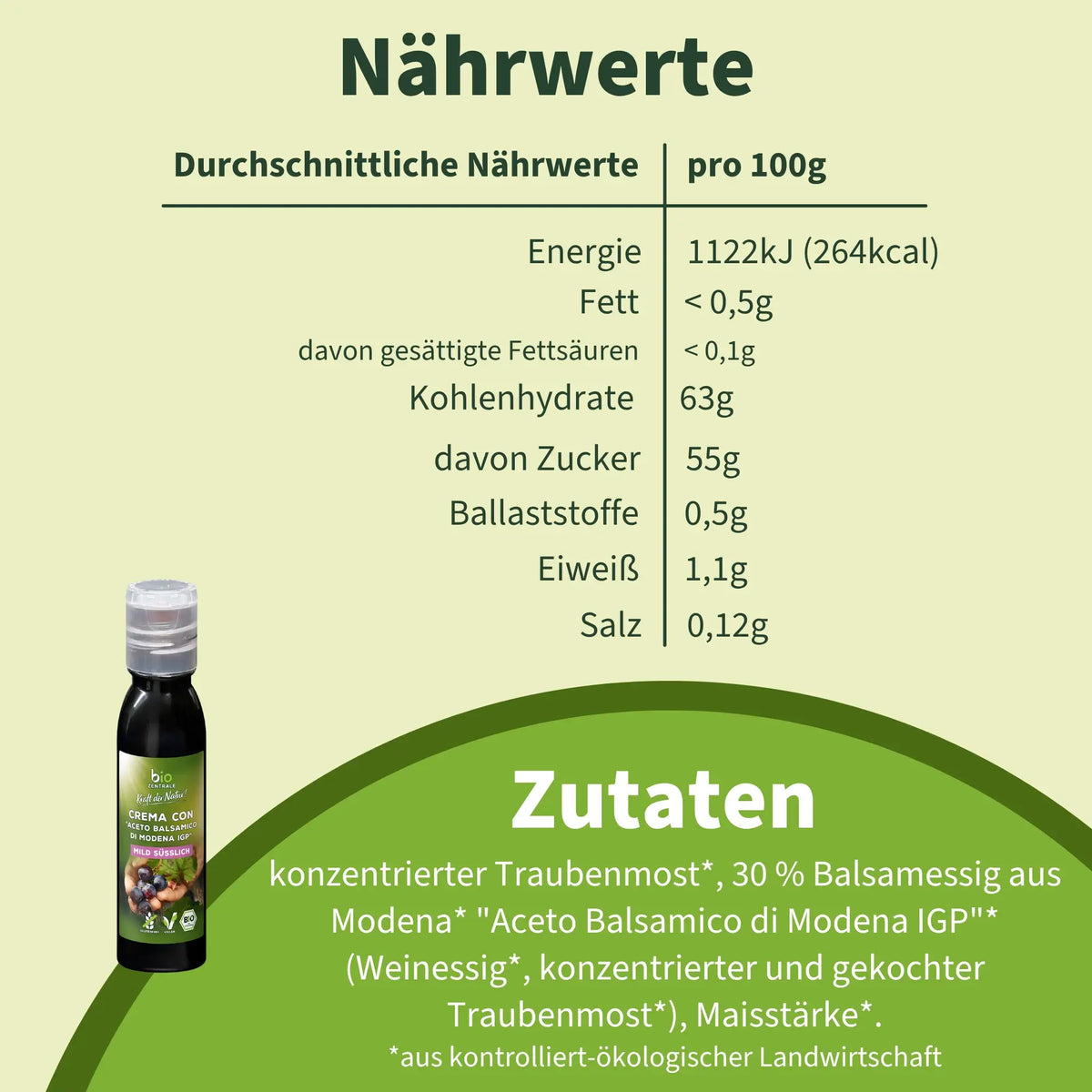 biozentrale Crema con "Aceto Balsamico di Modena IGP“