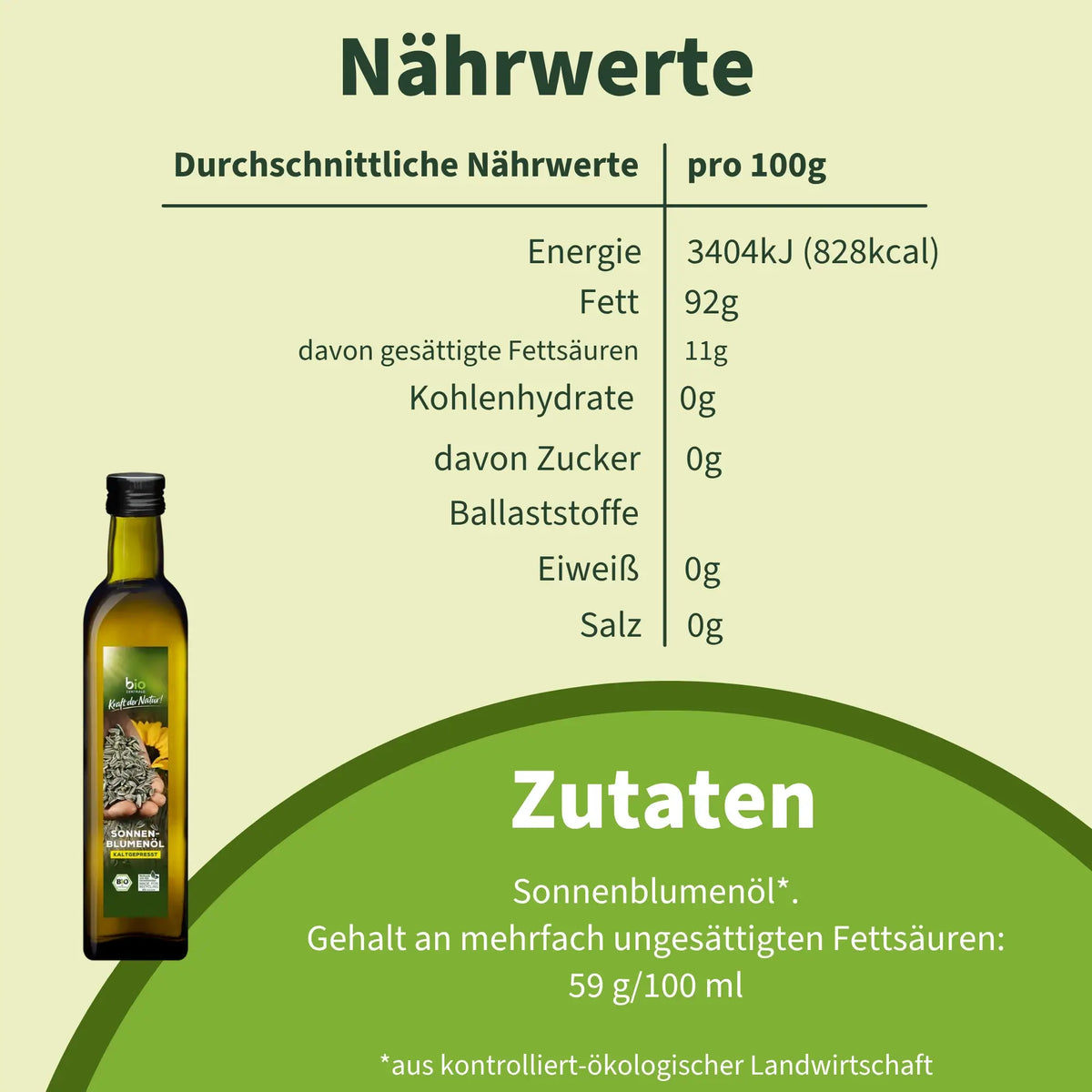 biozentrale Sonnenblumenöl 500 ml