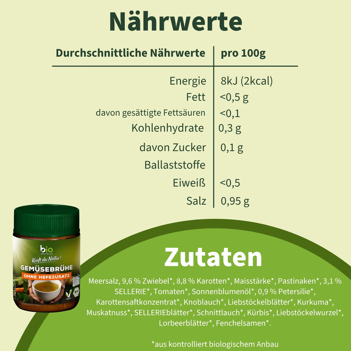 biozentrale Gemüsebrühe ohne Hefezusatz