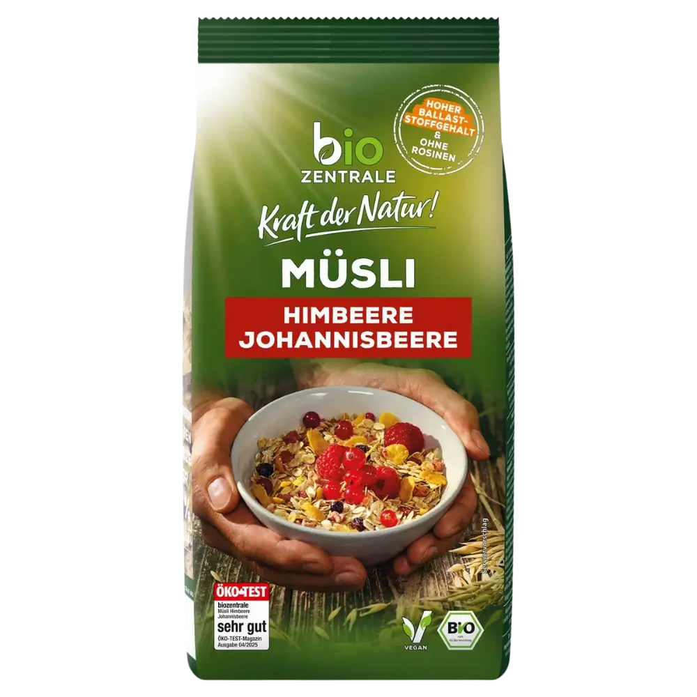 biozentrale Müsli Himbeere Johannisbeere
