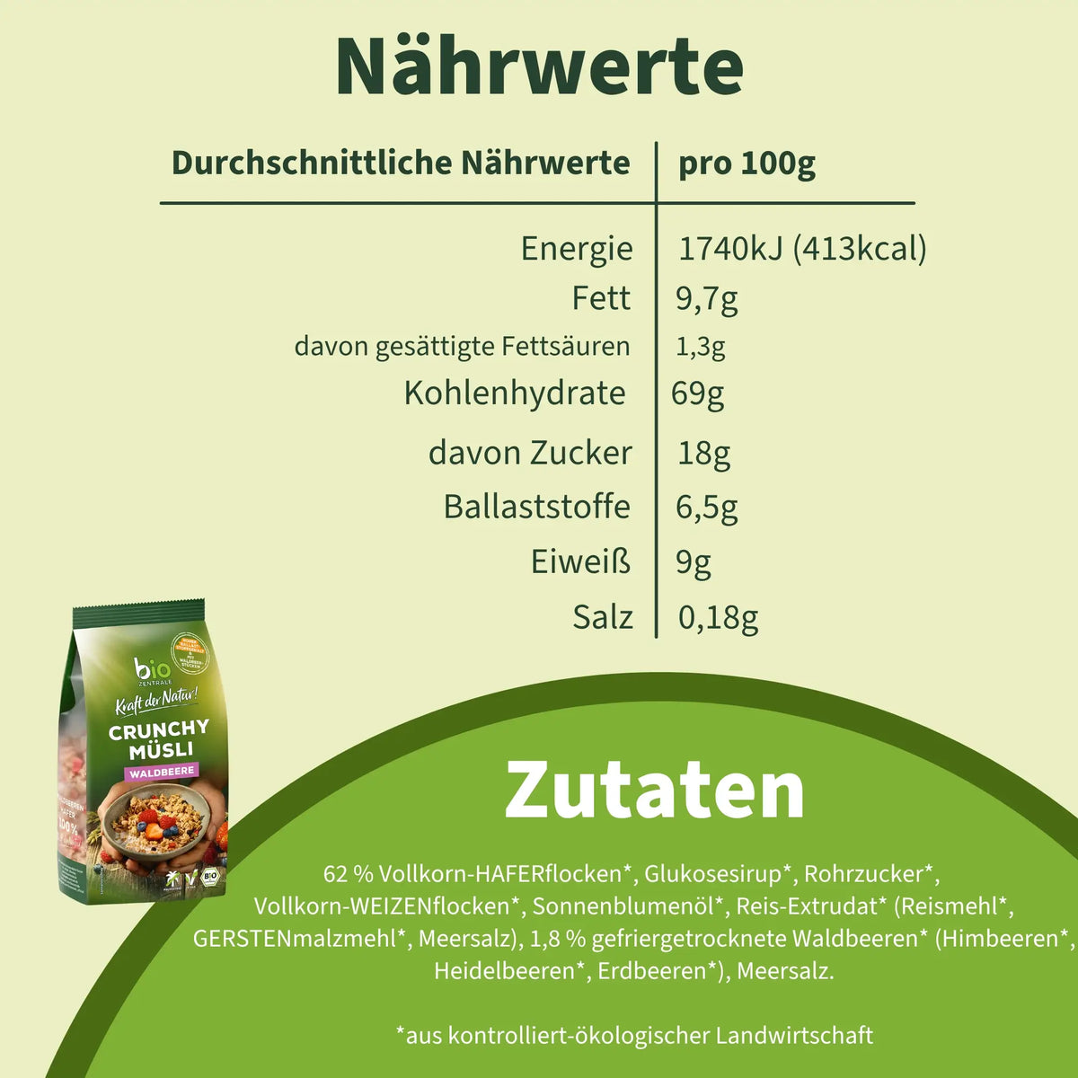 biozentrale Crunchy Müsli Waldbeere