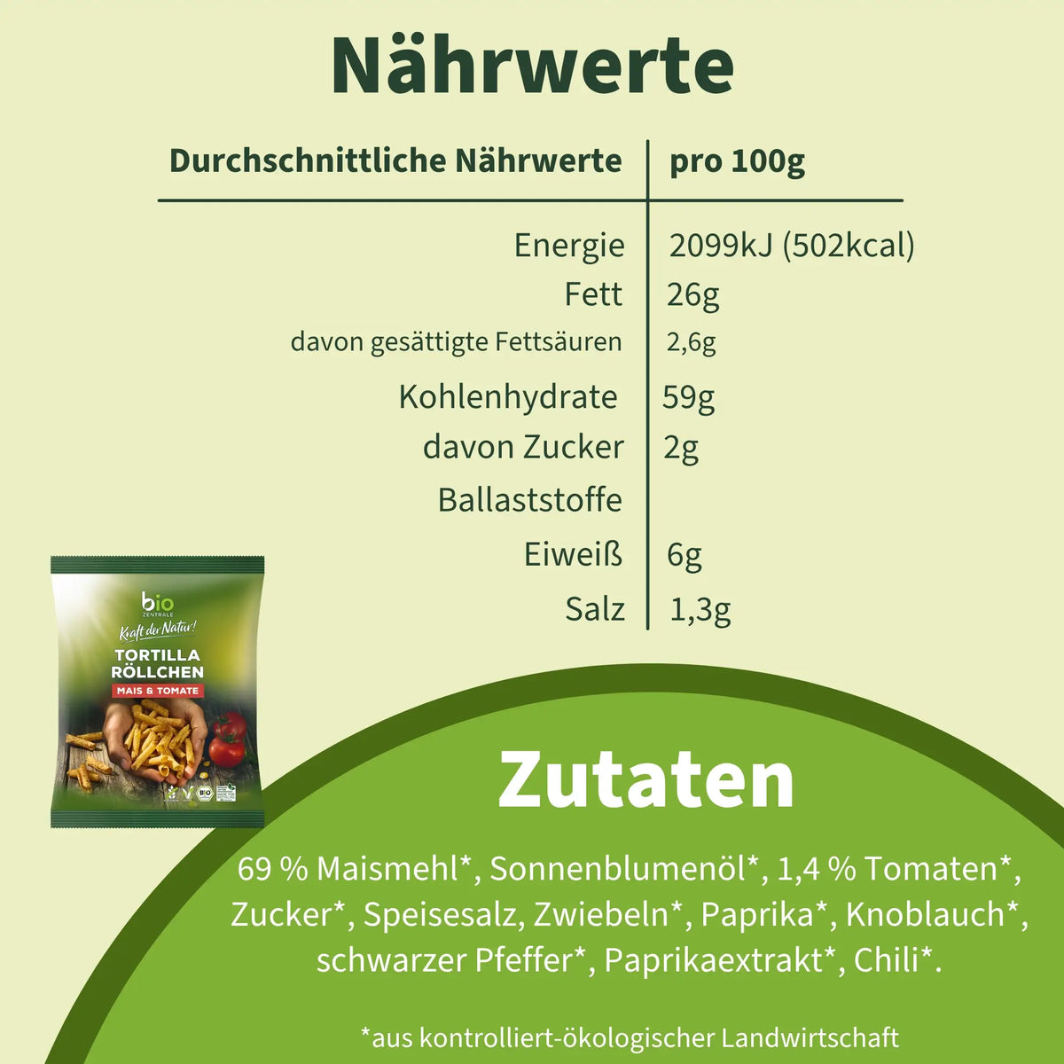 biozentrale Tortilla Röllchen Tomate