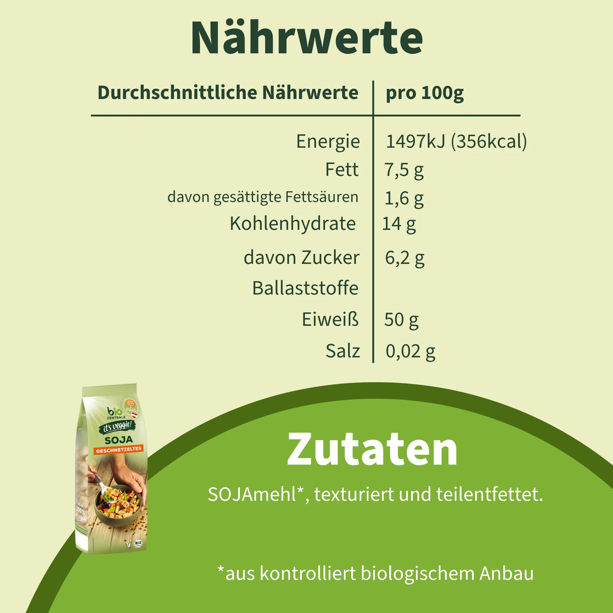 biozentrale Soja Geschnetzeltes
