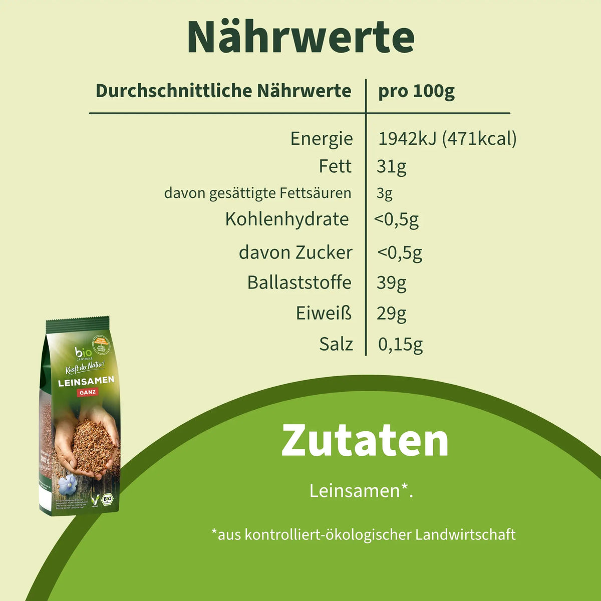 biozentrale Leinsamen ganz