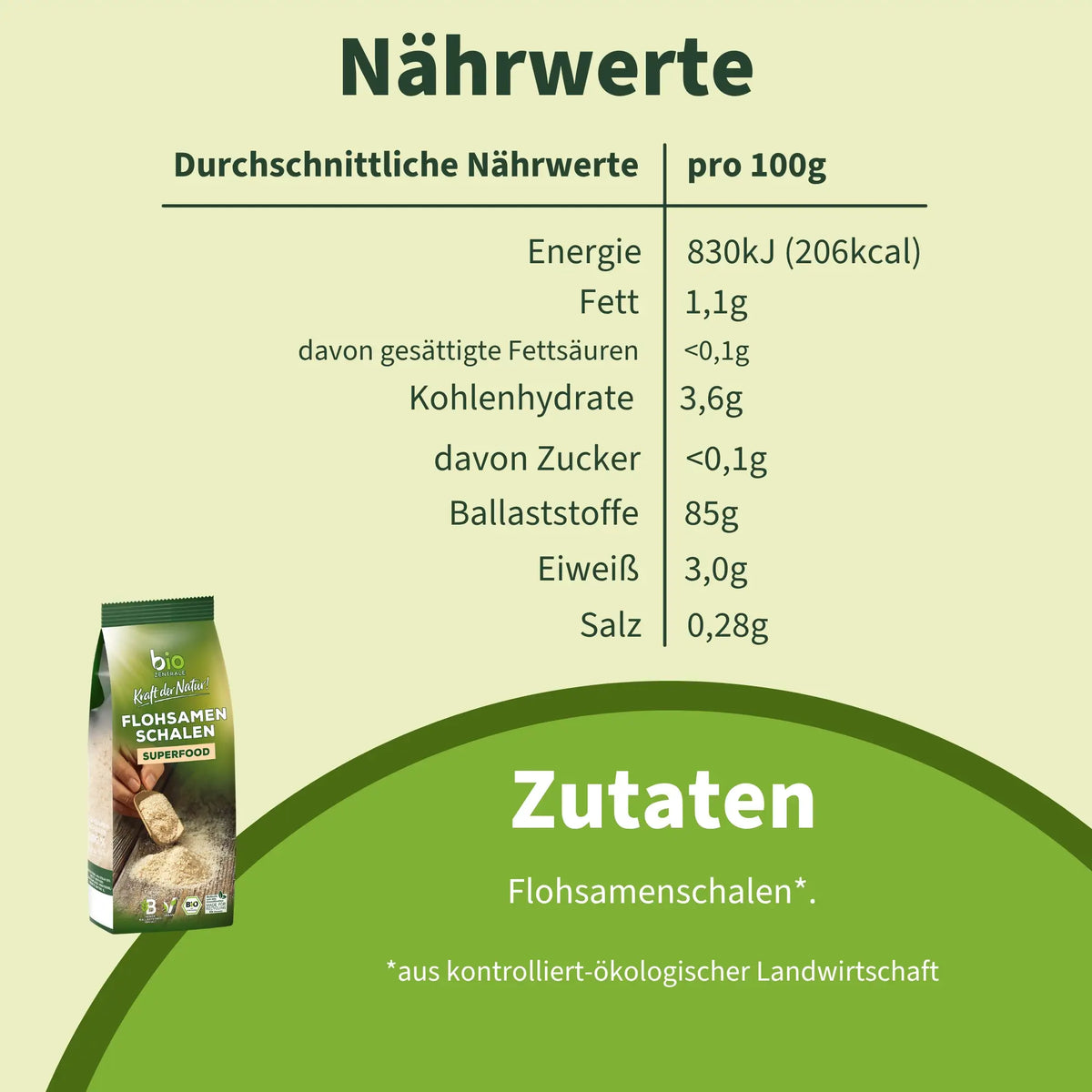 biozentrale Flohsamenschalen 175g