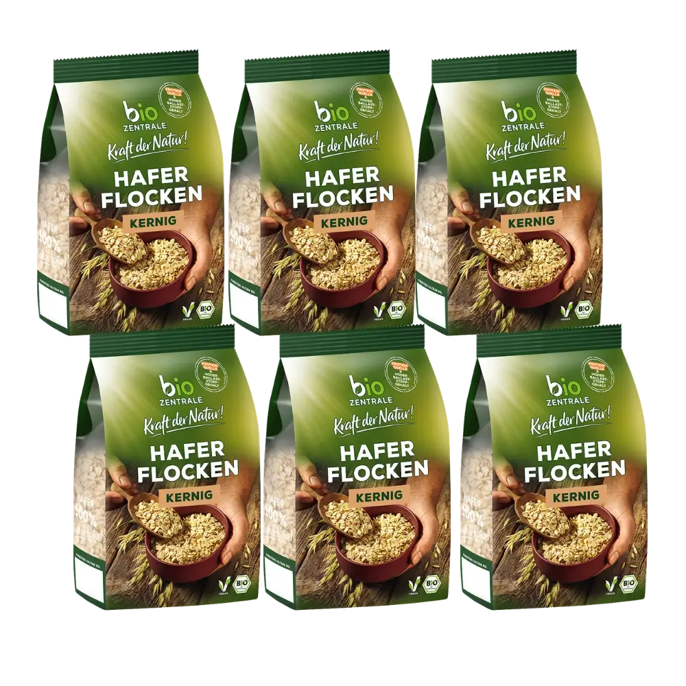 biozentrale Haferflocken kernig 6x400g