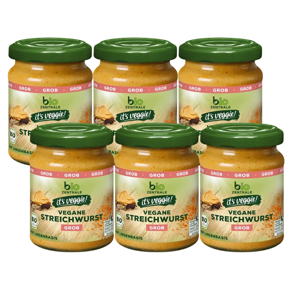 biozentrale vegane Streichwurst auf Linsenbasis mit Räuchertofu 6 x 120g