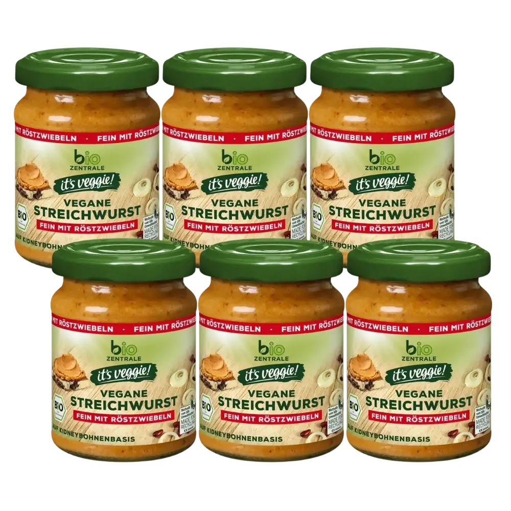 biozentrale vegane Streichwurst fein mit Röstzwiebeln 6 x 120g