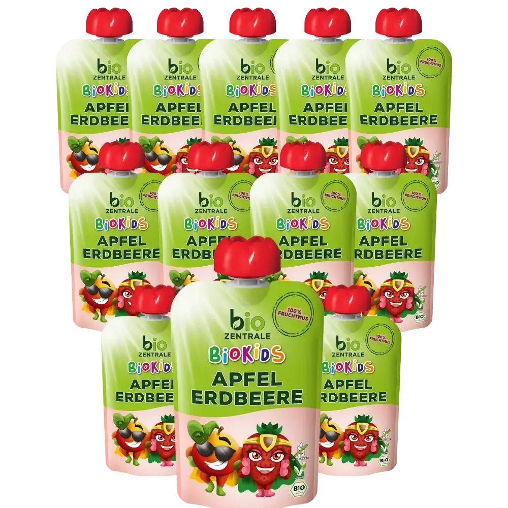 biozentrale BioKids Quetschie Apfel-Erdbeere 12 x 90g